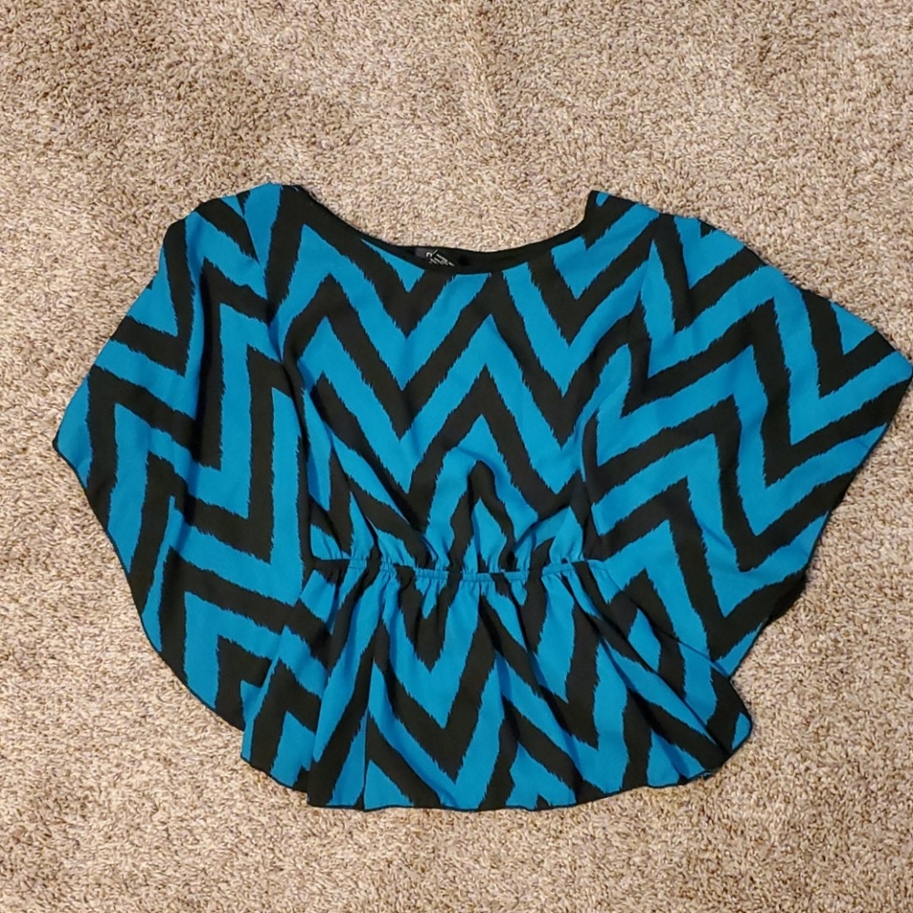 Black and blue ladies top